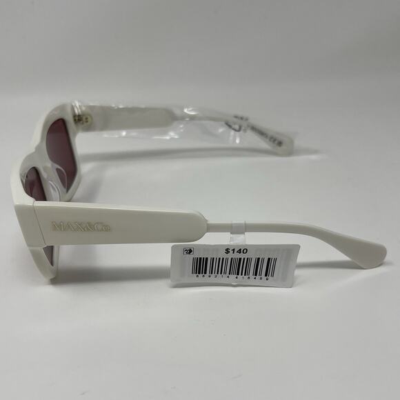 MAX &Co Sunglasses Womens White Bordeaux Square MO0081 21S 50/20/135 NEW - Picture 5 of 8
